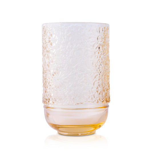 Floral Engraved Amber Vintage Tumbler - 350ml