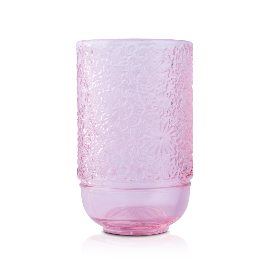Floral Engraved Pink Vintage Tumbler - 350ml