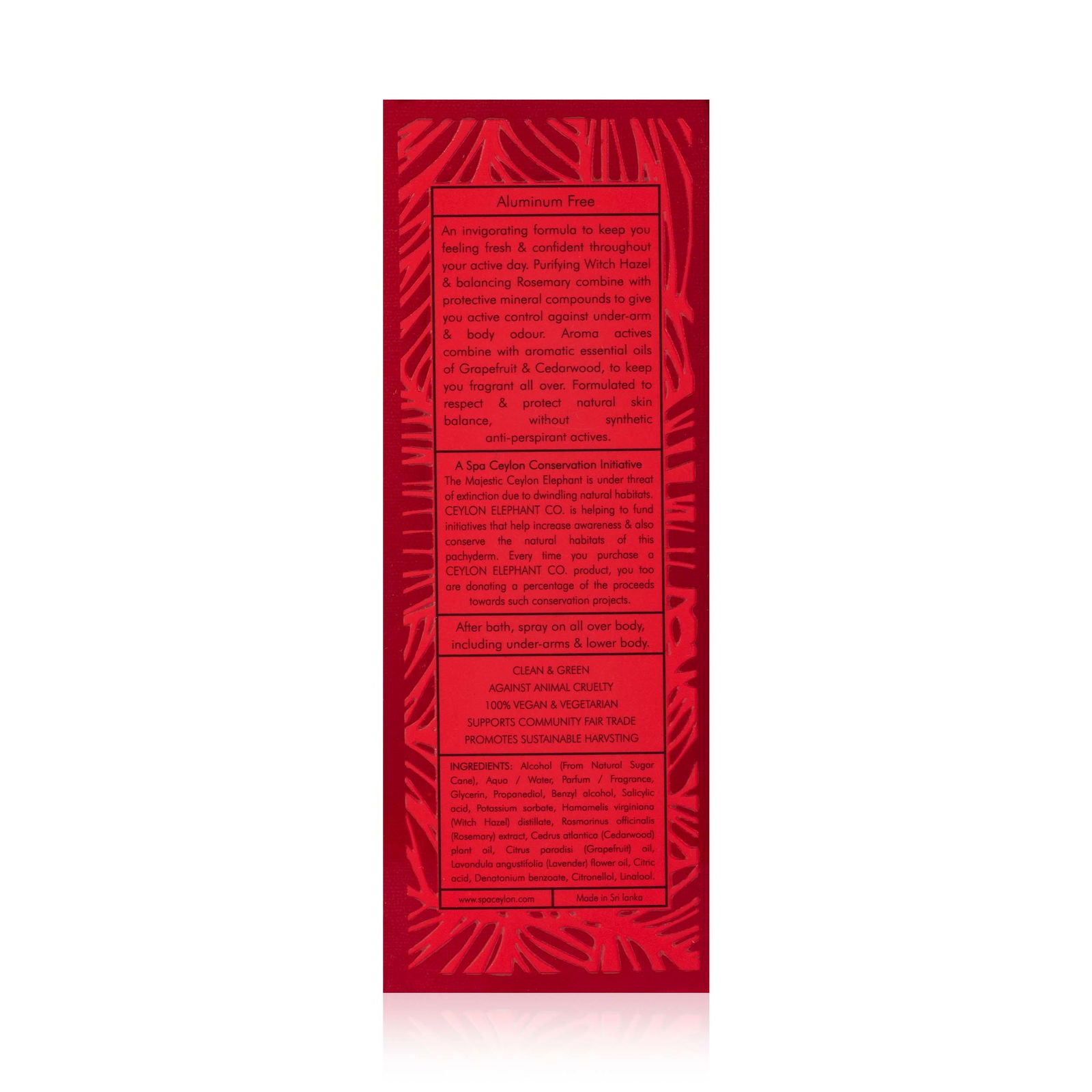 Forest Energy - Ceylon Elephant - Deo Active Perfumed Body Spray - 100ml - Spa Ceylon Sri Lanka