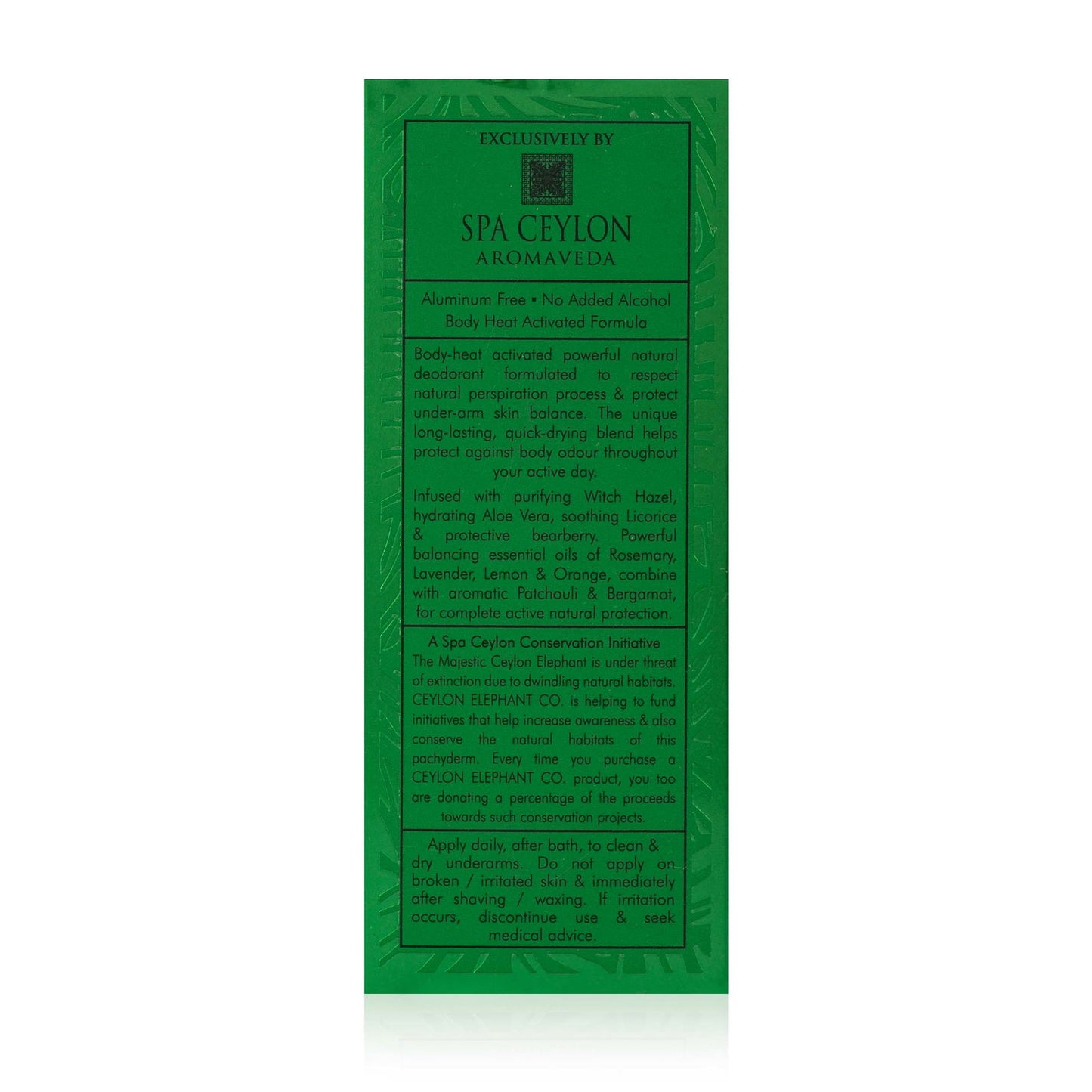 Forest Escape - Ceylon Elephant - Active Natural Deodorant for Men - 60ml - Spa Ceylon Sri Lanka