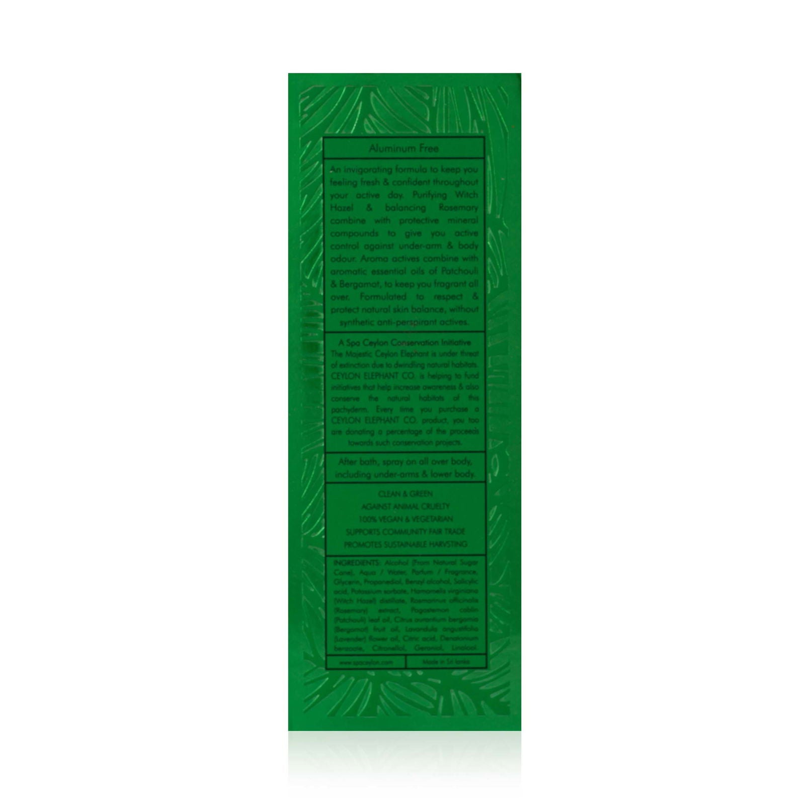 Forest Escape - Ceylon Elephant - Deo Active Perfumed Body Spray - 100ml - Spa Ceylon Sri Lanka