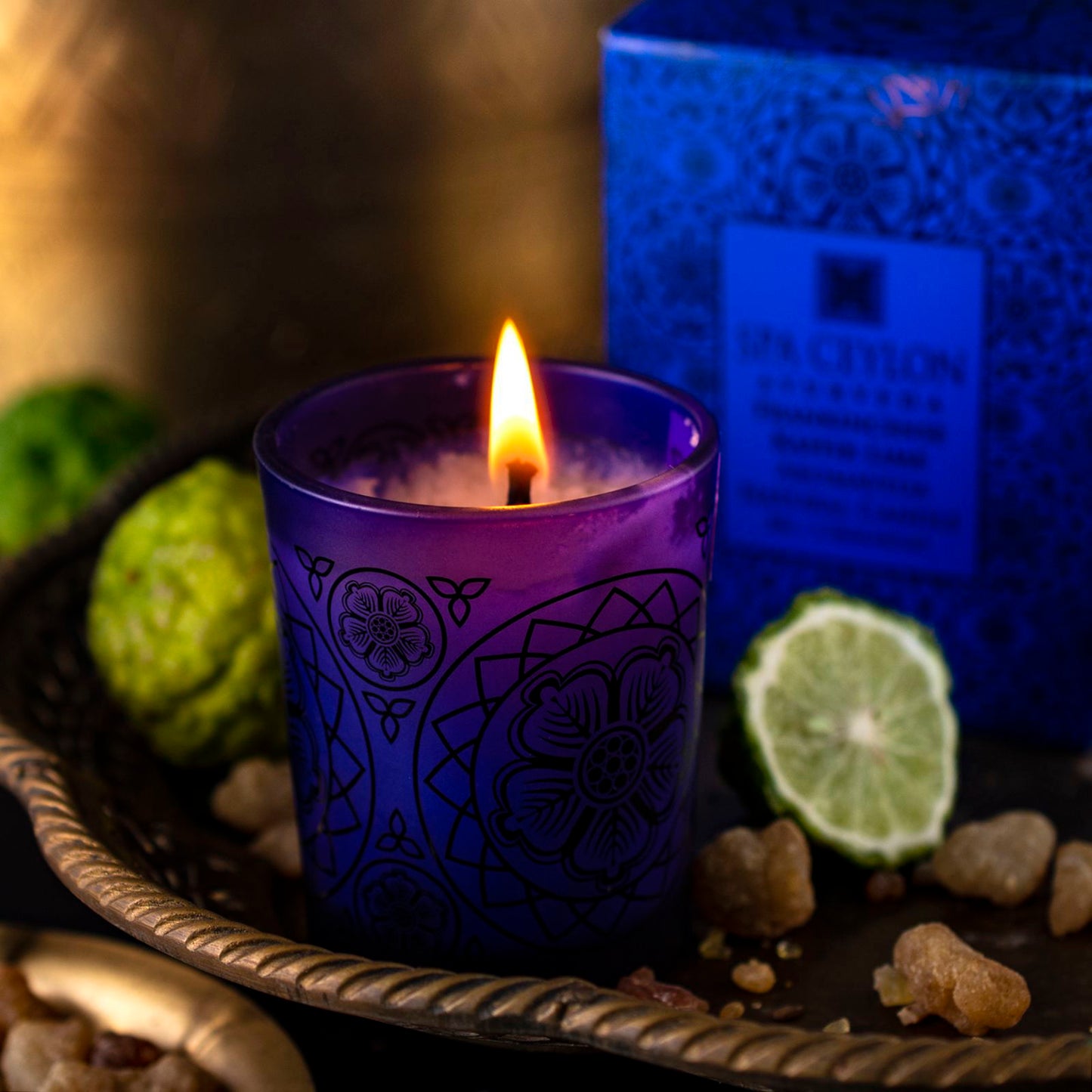 Frankincense Kay Lime - Aromaveda Natural Candle 50g - Spa Ceylon Sri Lanka