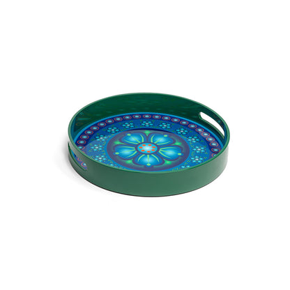 Frankincense Kay Lime Lacquerware Circle Tray A 35cmD x 5.5cmH - Spa Ceylon Sri Lanka
