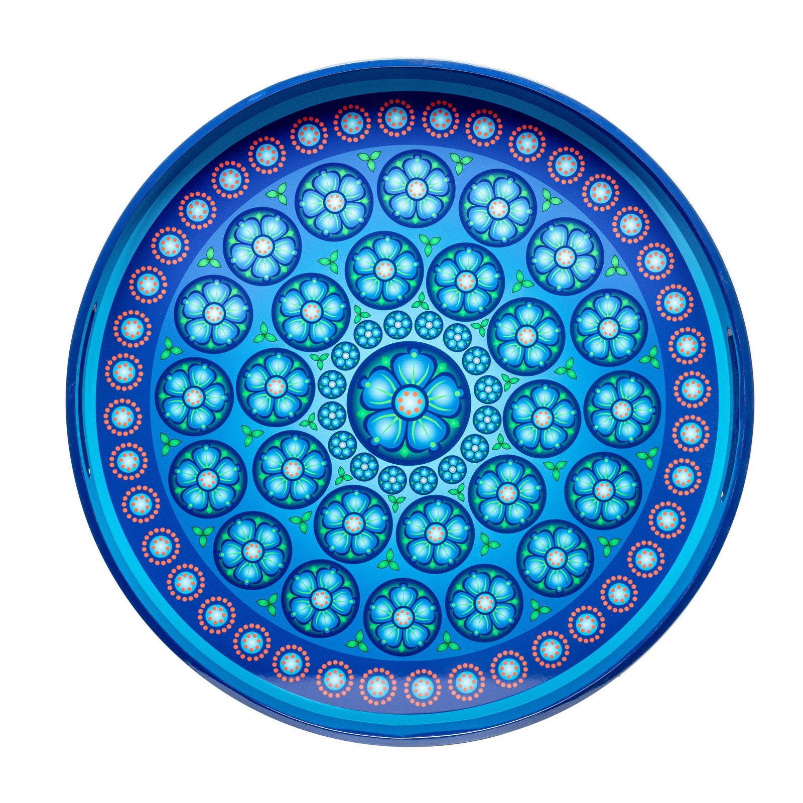 Frankincense Kay Lime Lacquerware Circle Tray B 42cmD x 5.5cmH - Spa Ceylon Sri Lanka