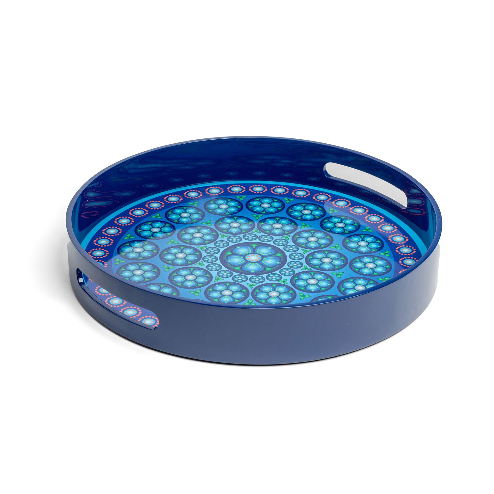 Frankincense Kay Lime Lacquerware Circle Tray B 42cmD x 5.5cmH - Spa Ceylon Sri Lanka