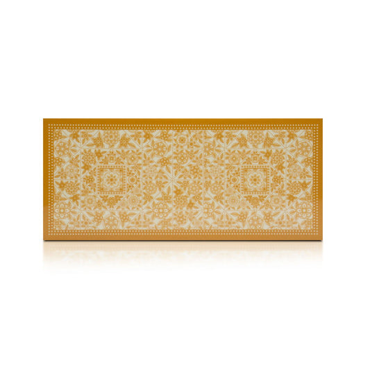 Gold Floral Lacquerware Rectangle Box With Lid 23cmL x10cmW x6cmH - Spa Ceylon Sri Lanka