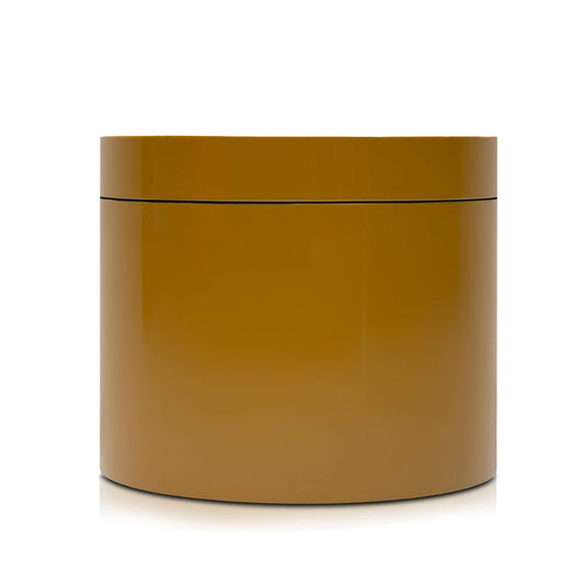 Gold Floral Lacquerware Round Box With Lid 15cmD x 12cmH - Spa Ceylon Sri Lanka