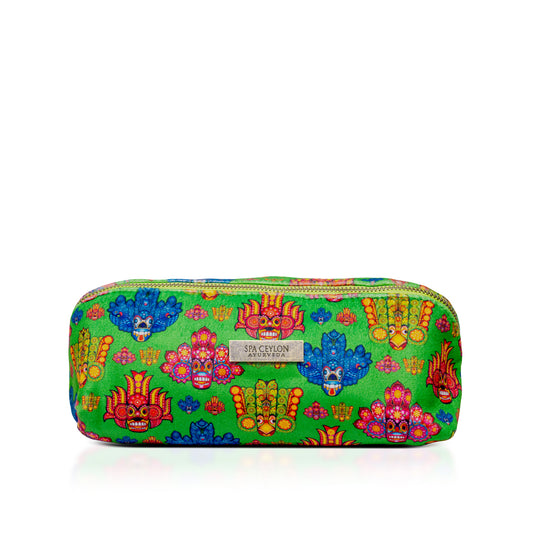Green Mask Design Diamond Shaped Velvet Wellness Bag