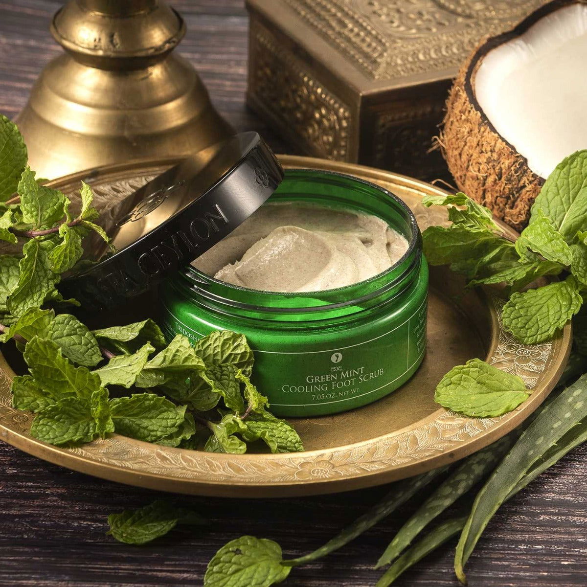Green Mint - Cooling Foot Scrub 200g - Spa Ceylon Sri Lanka