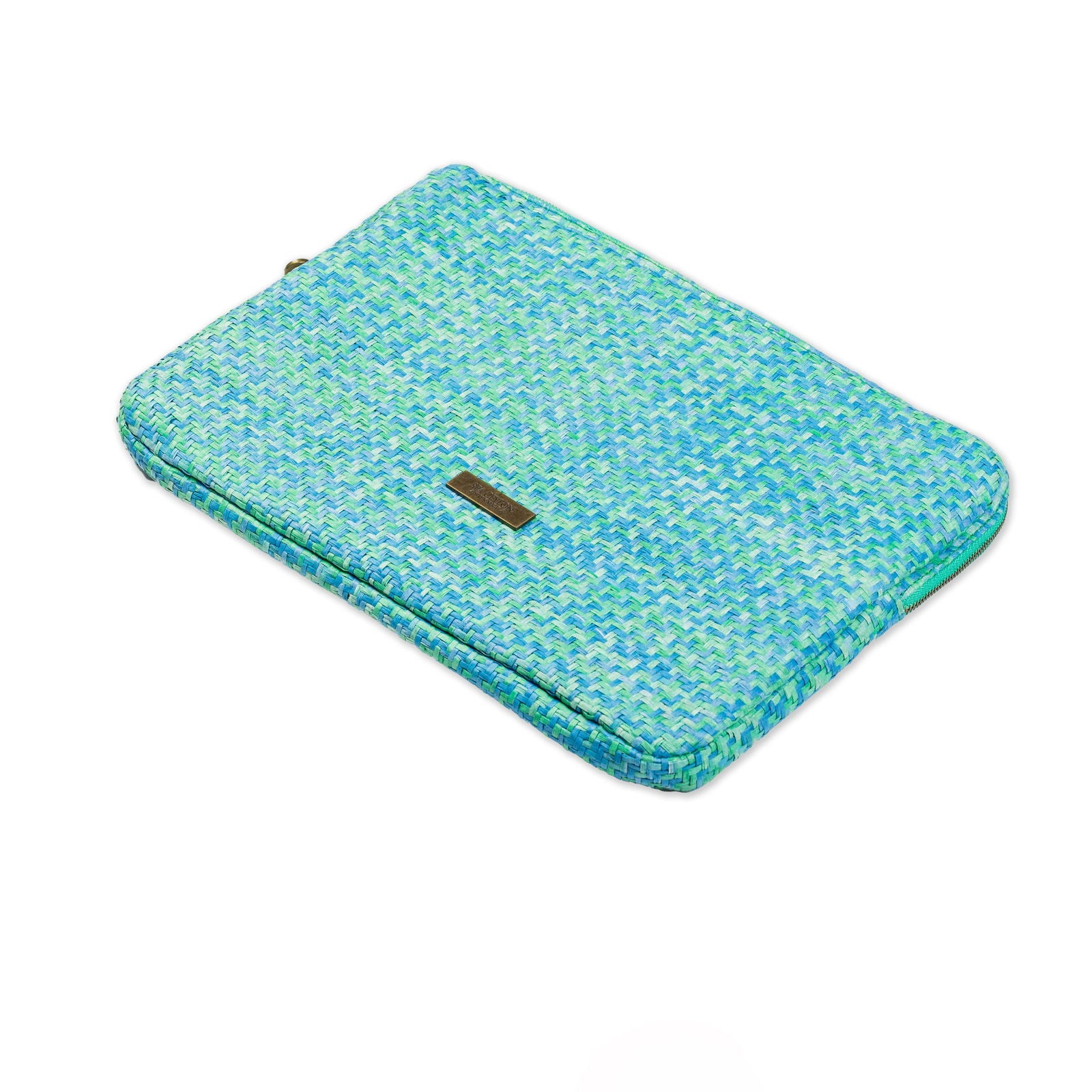 Laptop Pouch Reed Green & Sea Blue 33cm x 24cm x 3cm - Spa Ceylon Sri Lanka