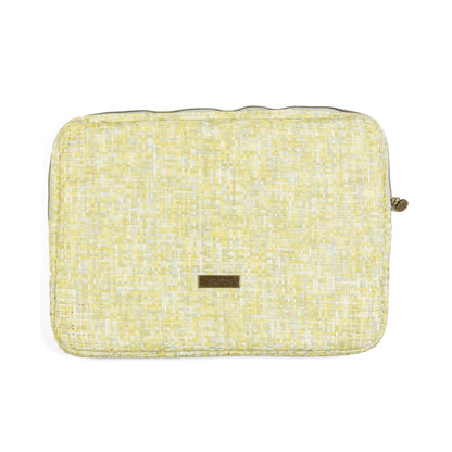 Laptop Pouch Reed Green, Yellow Natural Matting 33cm x 24cm x 3cm - Spa Ceylon Sri Lanka
