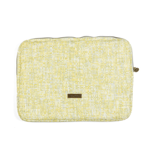 Laptop Pouch Reed Green, Yellow Natural Matting 33cm x 24cm x 3cm - Spa Ceylon Sri Lanka