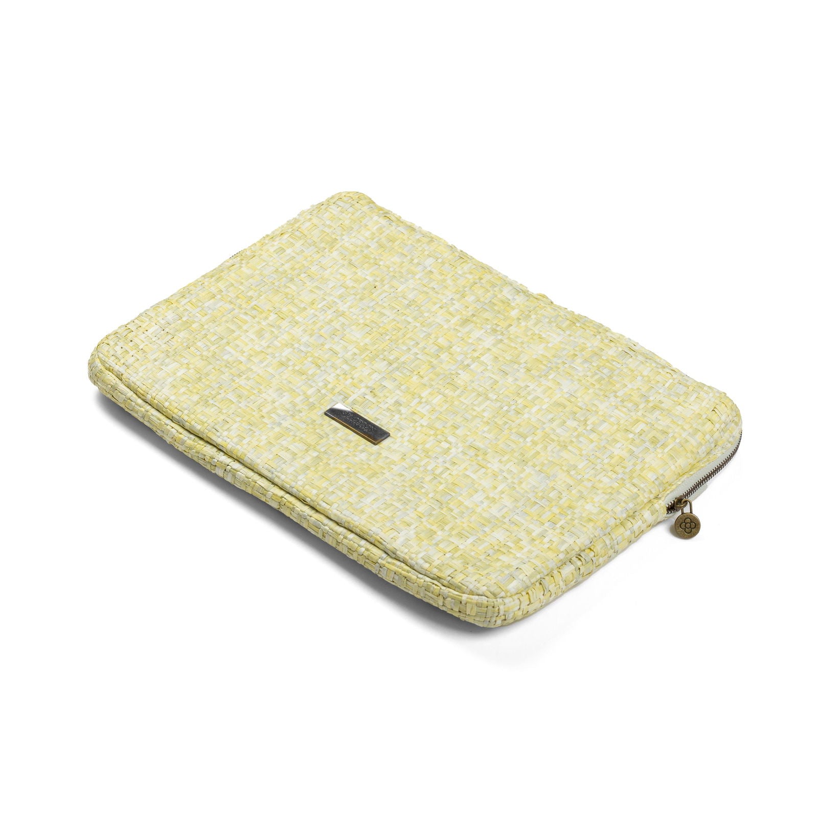 Laptop Pouch Reed Green, Yellow Natural Matting 33cm x 24cm x 3cm - Spa Ceylon Sri Lanka