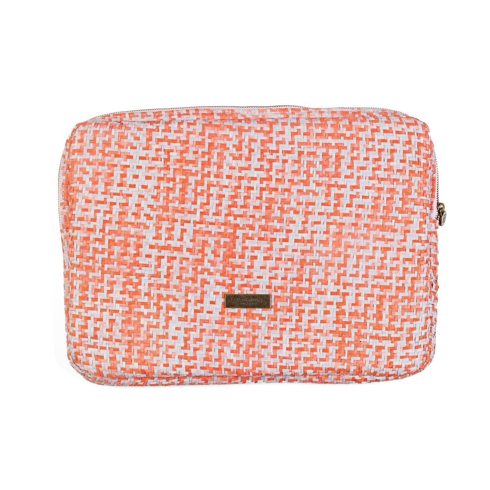 Laptop Pouch Reed Orange & White 33cm x 24cm x 3cm - Spa Ceylon Sri Lanka
