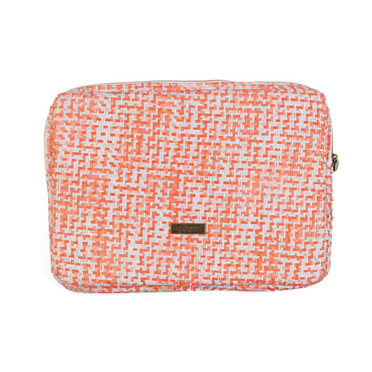 Laptop Pouch Reed Orange & White 33cm x 24cm x 3cm - Spa Ceylon Sri Lanka