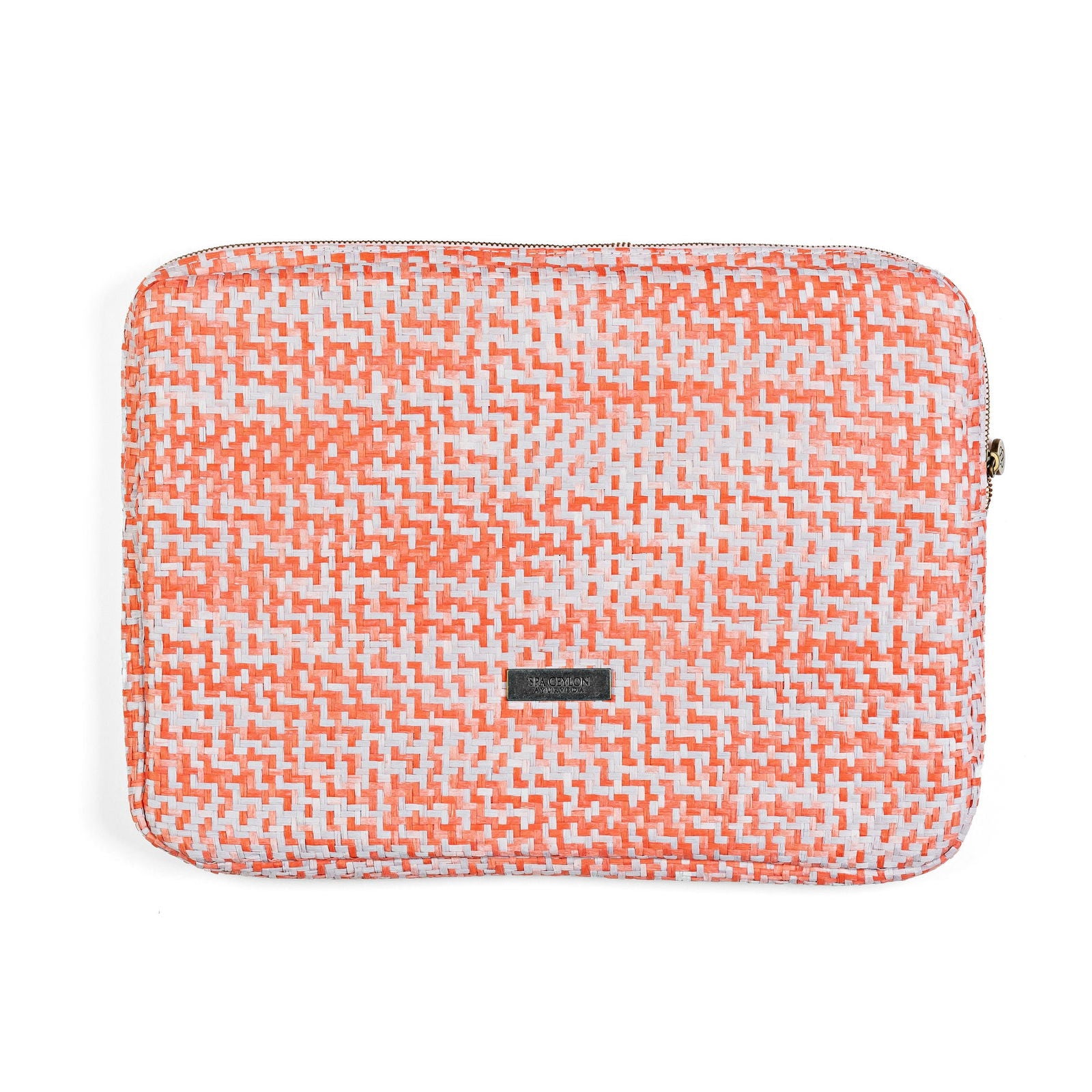 Laptop Pouch Reed Orange & White 33cm x 24cm x 3cm - Spa Ceylon Sri Lanka