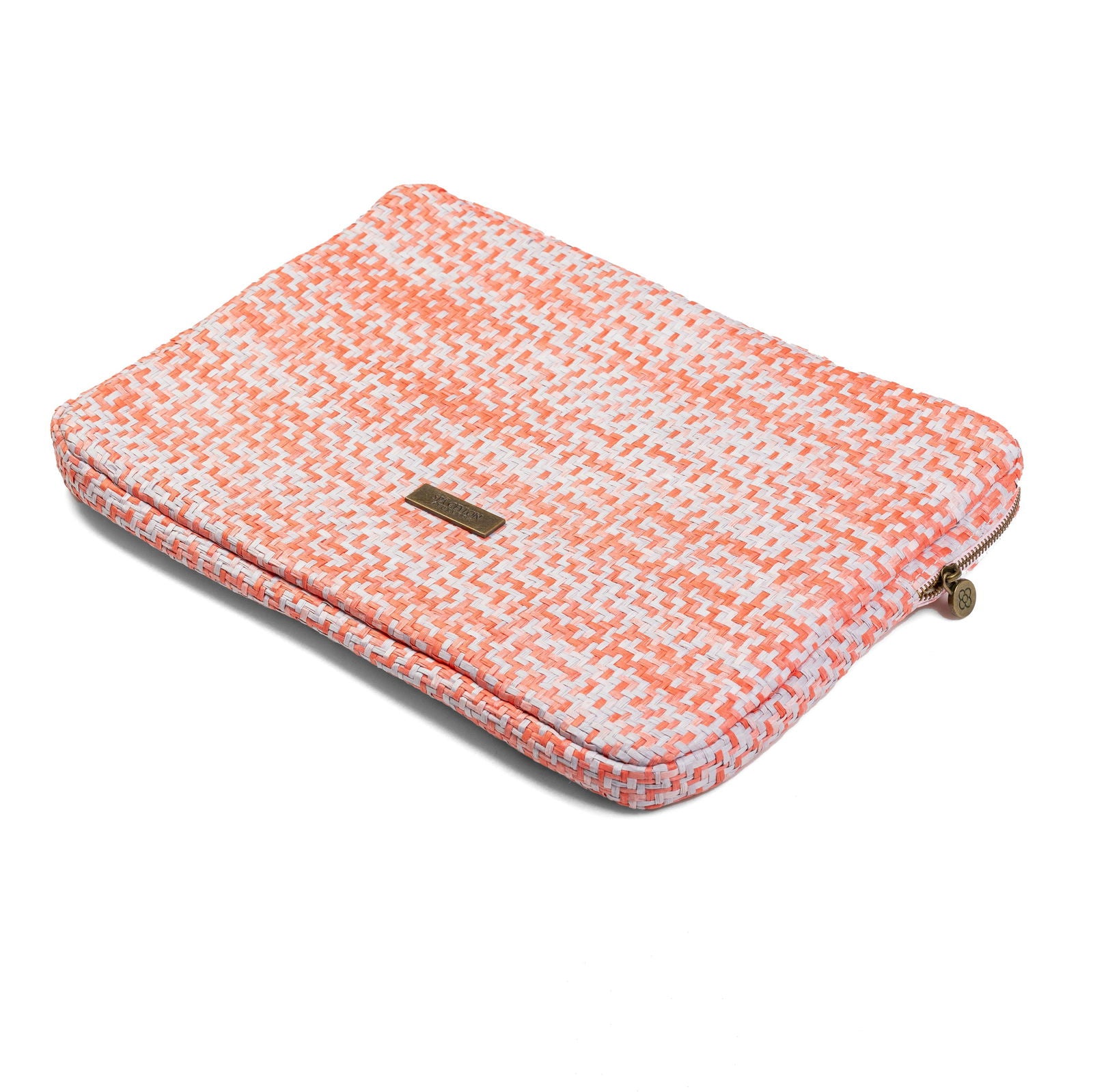 Laptop Pouch Reed Orange & White 33cm x 24cm x 3cm - Spa Ceylon Sri Lanka