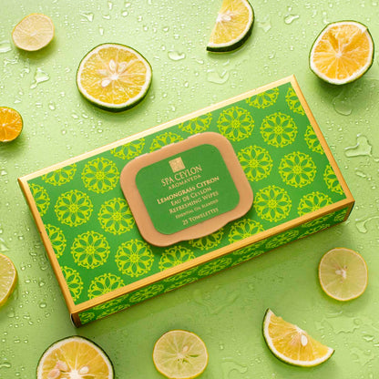 Lemongrass Citron Eau de Ceylon Refreshing Wipes - Spa Ceylon Sri Lanka