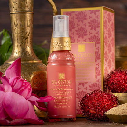 Lotus & Rambutan - Active Cell Extract + Vitamin B12 Ultra-Hydrating Day & Night Treatment 50ml - Spa Ceylon Sri Lanka