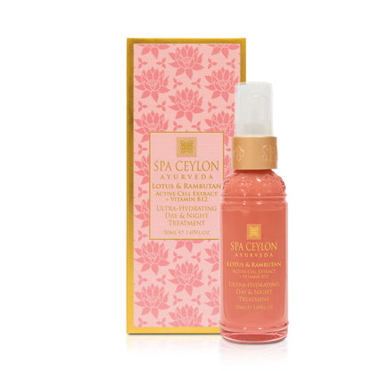 Lotus & Rambutan - Active Cell Extract + Vitamin B12 Ultra-Hydrating Day & Night Treatment 50ml - Spa Ceylon Sri Lanka