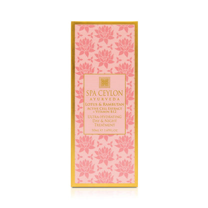 Lotus & Rambutan - Active Cell Extract + Vitamin B12 Ultra-Hydrating Day & Night Treatment 50ml - Spa Ceylon Sri Lanka
