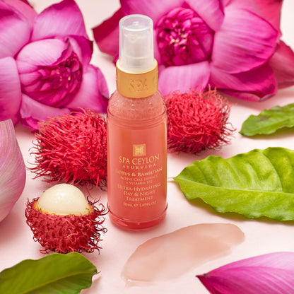 Lotus & Rambutan - Active Cell Extract + Vitamin B12 Ultra-Hydrating Day & Night Treatment 50ml - Spa Ceylon Sri Lanka