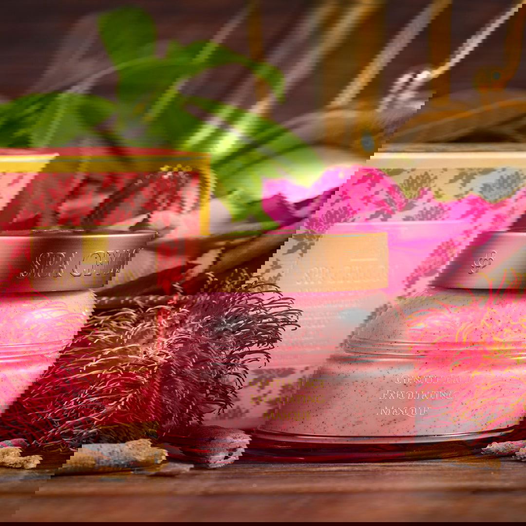 Lotus & Rambutan - Active Cell Extract + Vitamin B Plus Gentle Face Exfoliating Masque - 100g - Spa Ceylon Sri Lanka