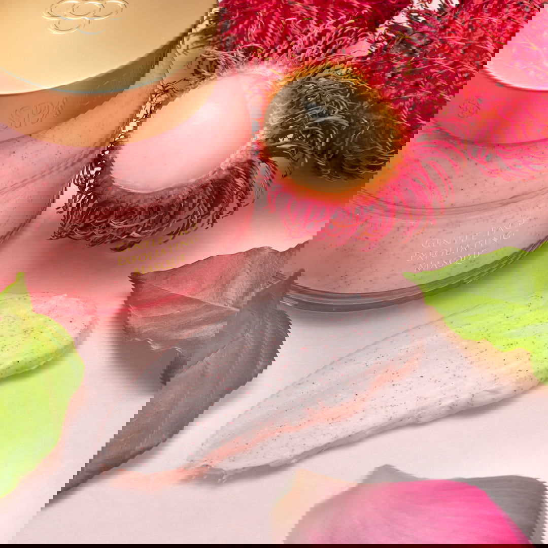 Lotus & Rambutan - Active Cell Extract + Vitamin B Plus Gentle Face Exfoliating Masque - 100g - Spa Ceylon Sri Lanka
