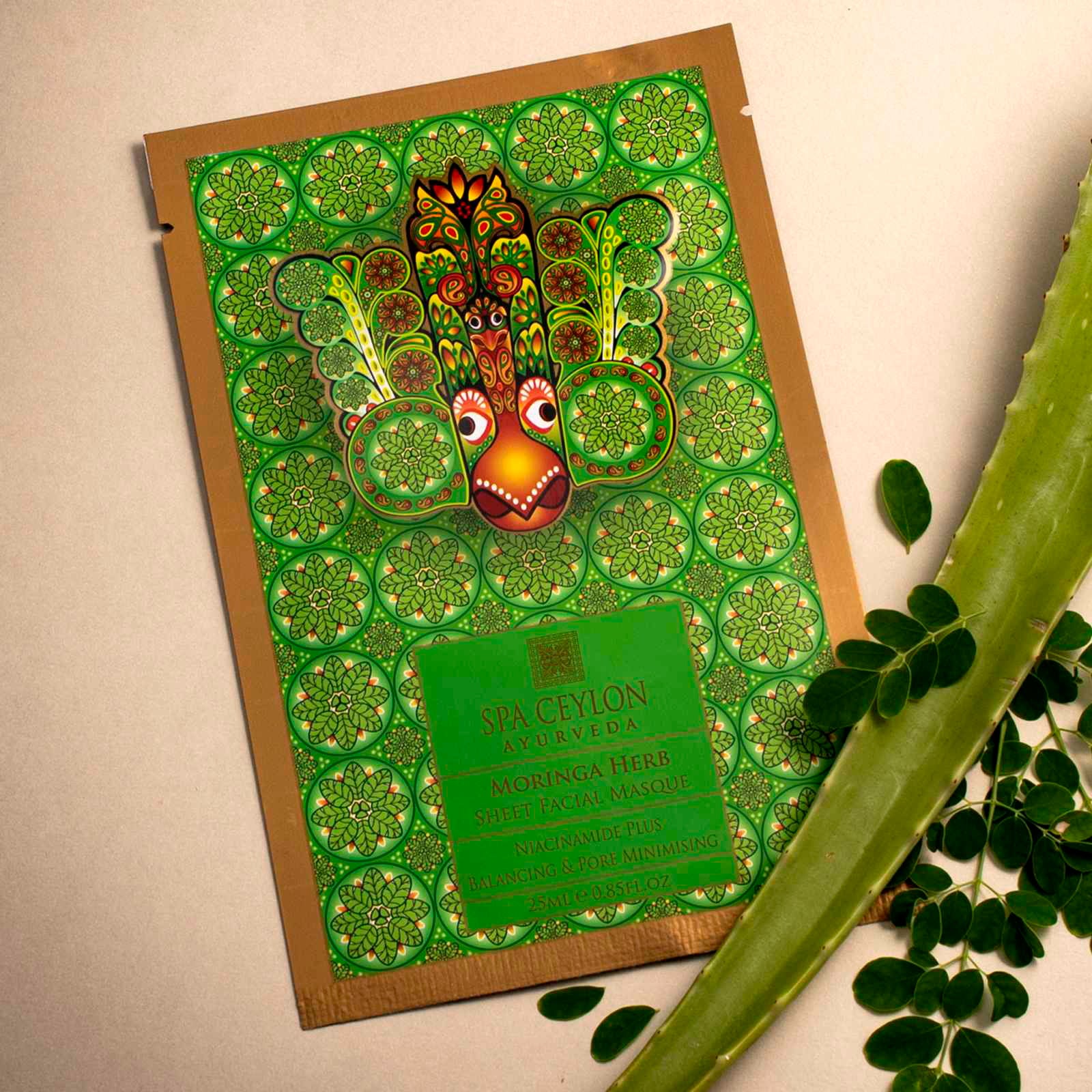 Moringa Herb- Sheet Facial Masque - Niacinamide Plus Balancing & Pore Minimising - Spa Ceylon Sri Lanka