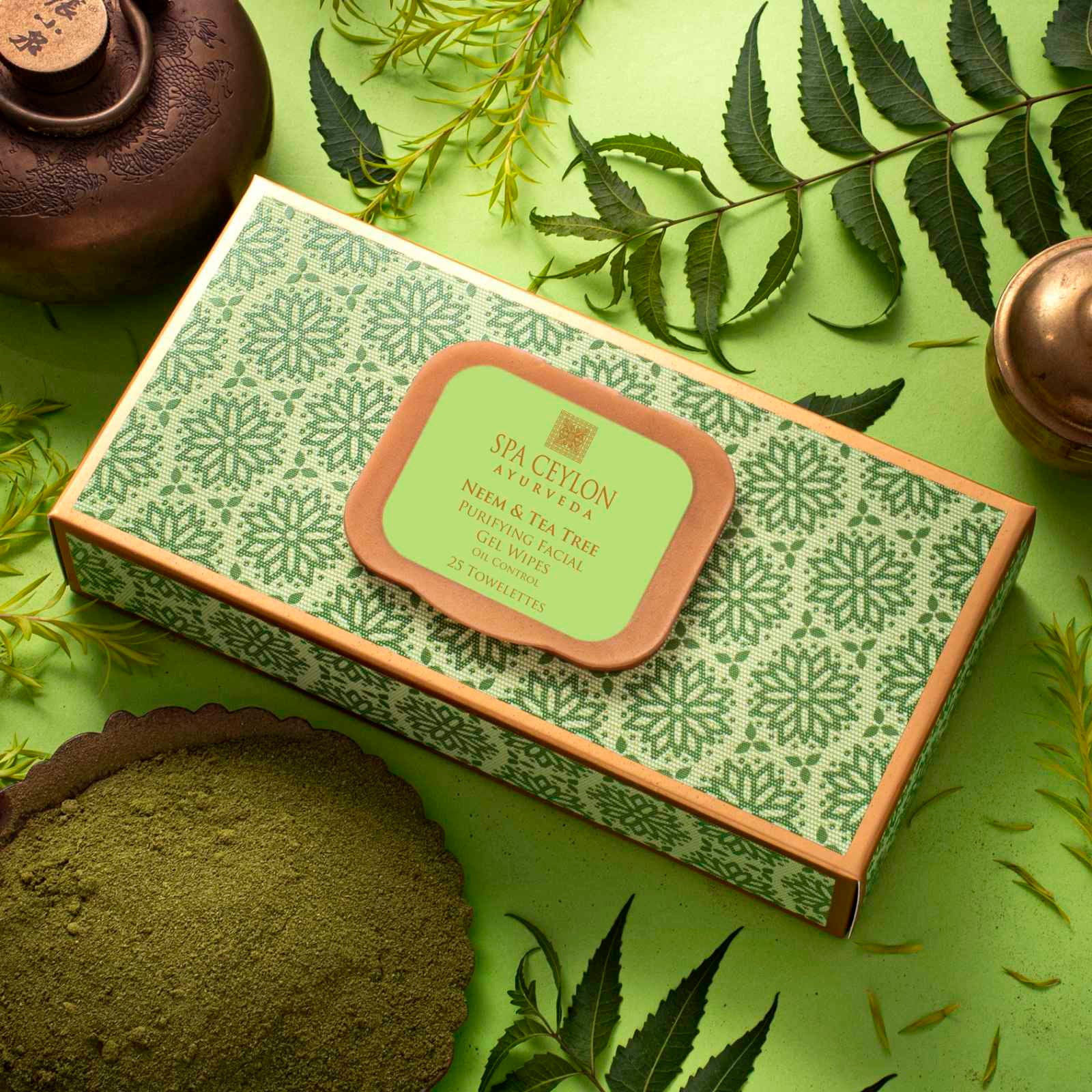 Neem & Tea Tree Purifying Facial Gel Wipes - Spa Ceylon Sri Lanka