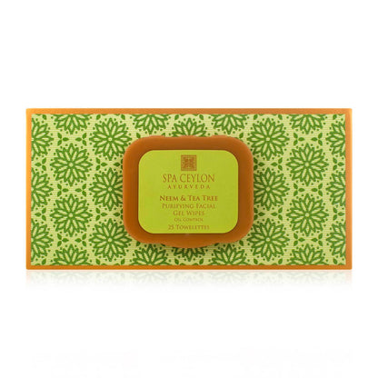 Neem & Tea Tree Purifying Facial Gel Wipes - Spa Ceylon Sri Lanka