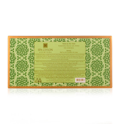 Neem & Tea Tree Purifying Facial Gel Wipes - Spa Ceylon Sri Lanka