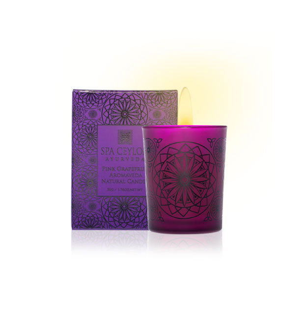 Pink Grapefruit - Aromaveda Natural Candle 50g - Spa Ceylon Sri Lanka