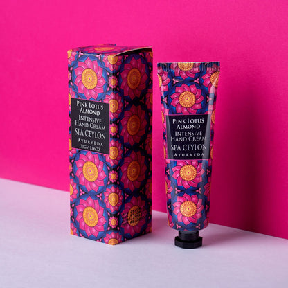 Pink Lotus Almond - Intensive Hand Cream 30g - Spa Ceylon Sri Lanka