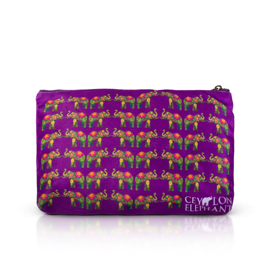 Ceylon Elephant - Purple B Large Velvet Wellness Bag