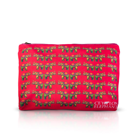 Ceylon Elephant - Red B Large Velvet Wellness Bag