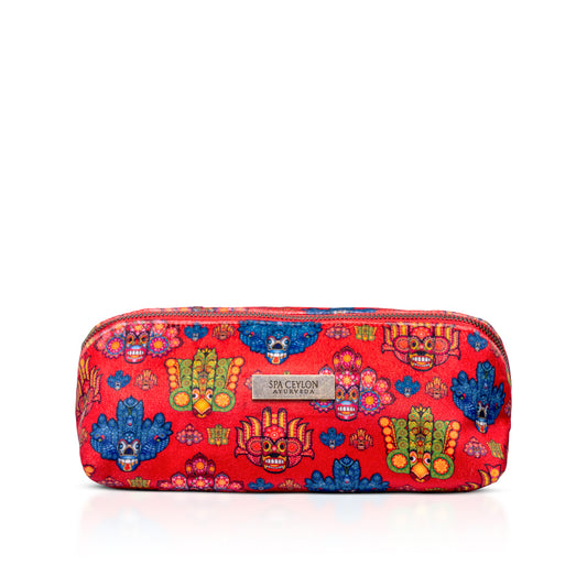 Red Mask Design Diamond Shaped Velvet Wellness Bag