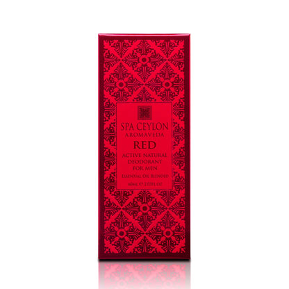 Red - Active Natural Deodorant for Men - 60ml - Spa Ceylon Sri Lanka