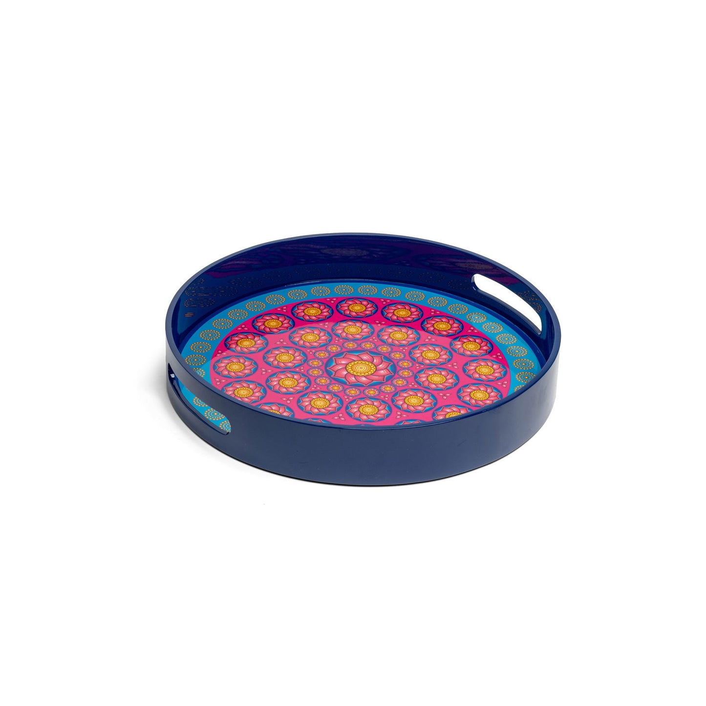 Royal Lotus Lacquerware Circle Tray A 42cmD x 5.5cmH - Spa Ceylon Sri Lanka