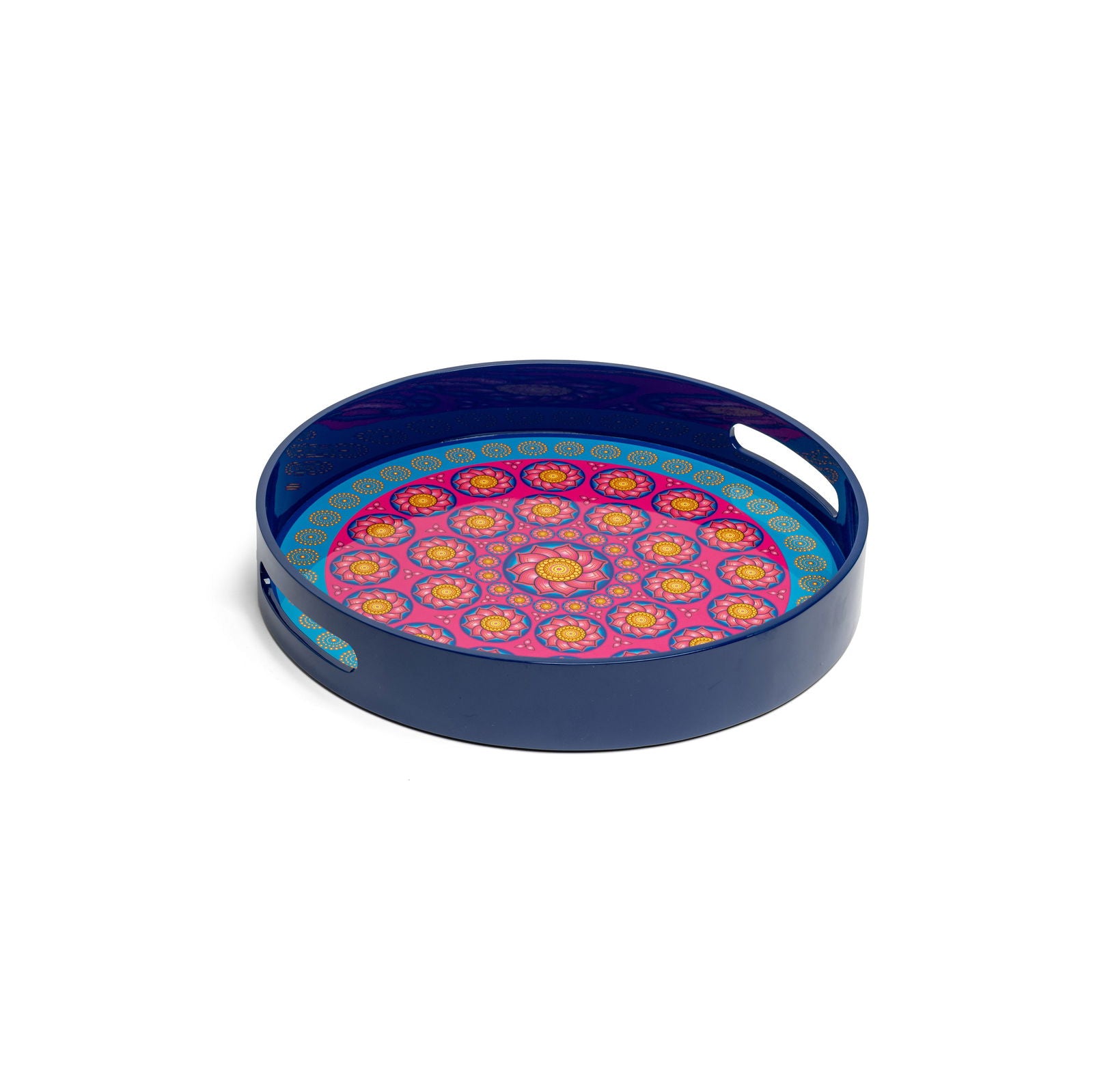 Royal Lotus Lacquerware Circle Tray A 42cmD x 5.5cmH - Spa Ceylon Sri Lanka