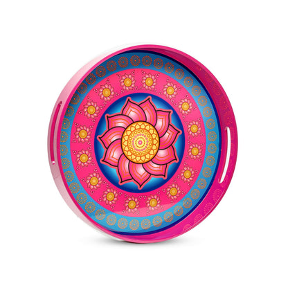 Royal Lotus Lacquerware Circle Tray B 35cmD x 5.5cmH - Spa Ceylon Sri Lanka