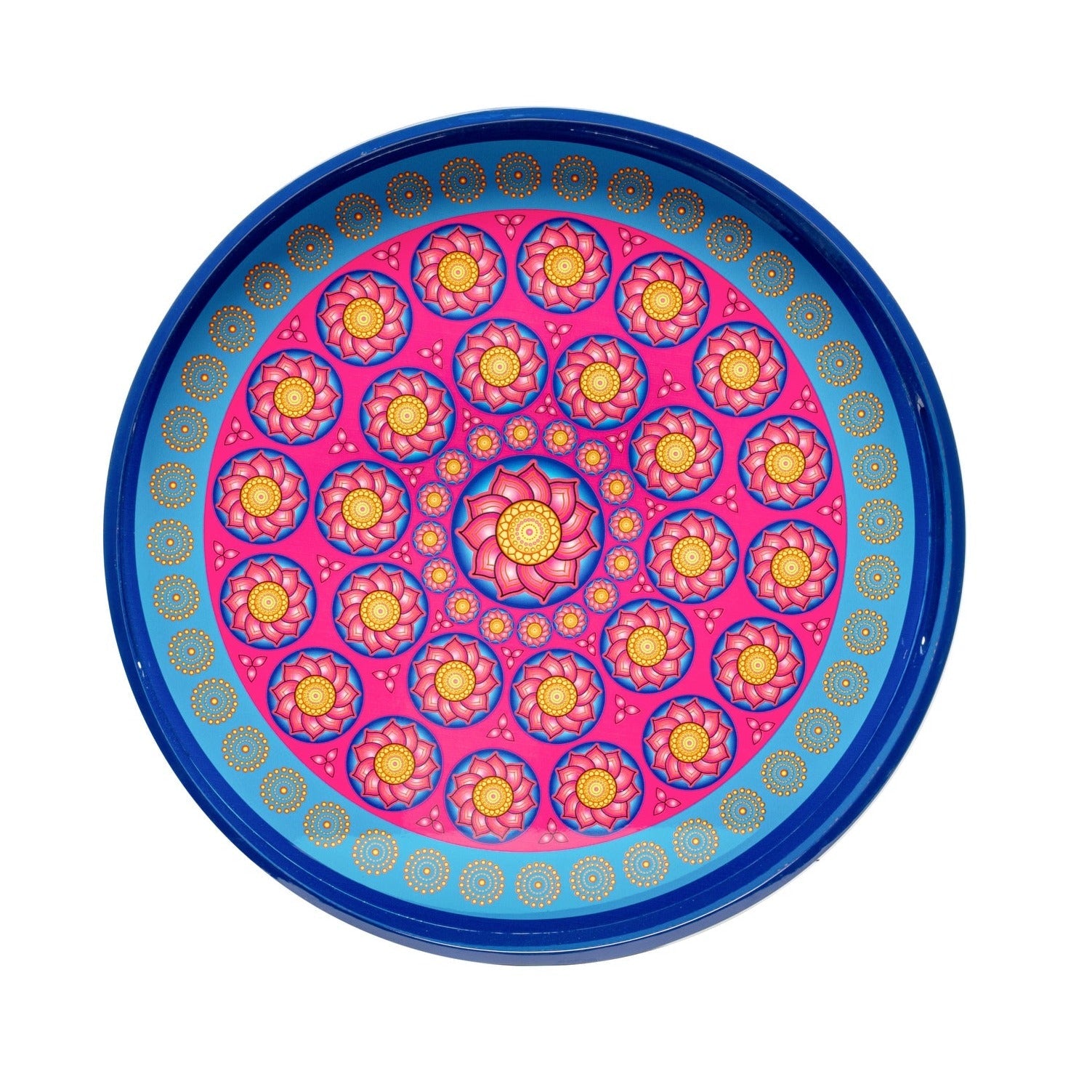 Royal Lotus Lacquerware Circle Tray B 42cmD x 5.5cmH - Spa Ceylon Sri Lanka