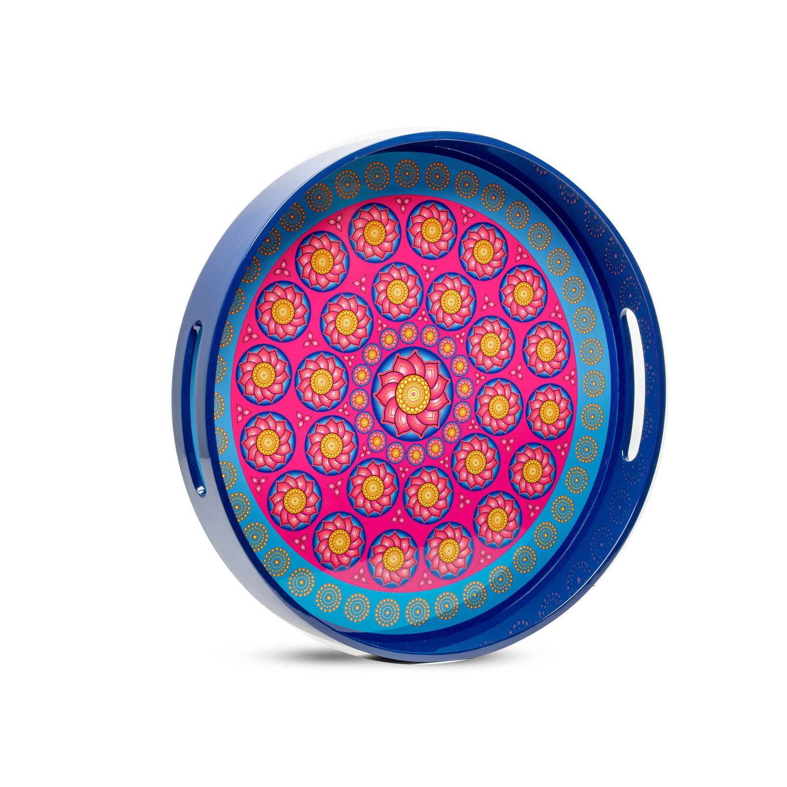Royal Lotus Lacquerware Circle Tray B 42cmD x 5.5cmH - Spa Ceylon Sri Lanka