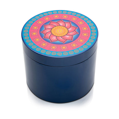 Royal Lotus Lacquerware Round Box With Lid 15cmD x 12cmH - Spa Ceylon Sri Lanka