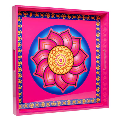 Royal Lotus Lacquerware Square Tray A 45cmL x 45cmW x 5.5cmH - Spa Ceylon Sri Lanka