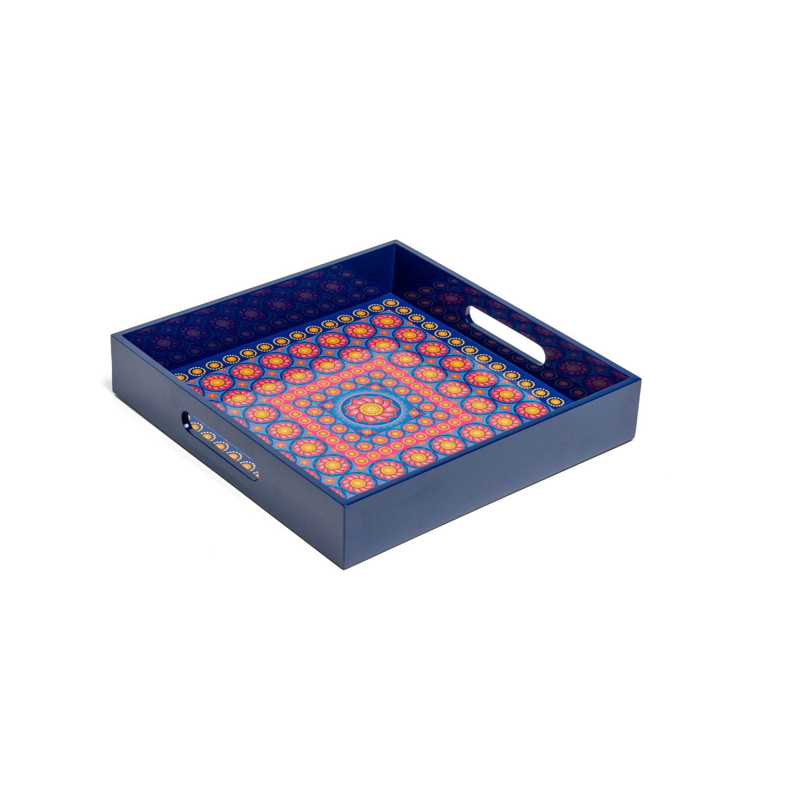 Royal Lotus Lacquerware Square Tray B 30cmL x 30cmW x 5.5cmH - Spa Ceylon Sri Lanka