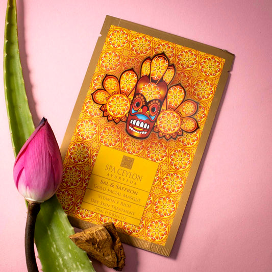 Sal& Saffron - Gold Facial Masque - Vitamin E Rich Dry Skin Treatment - Spa Ceylon Sri Lanka
