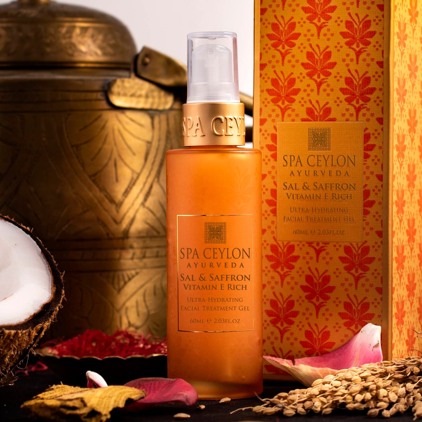 Sal & Saffron - Vitamin E Rich - Ultra-Hydrating Facial Treatment Gel - 60ml - Spa Ceylon Sri Lanka