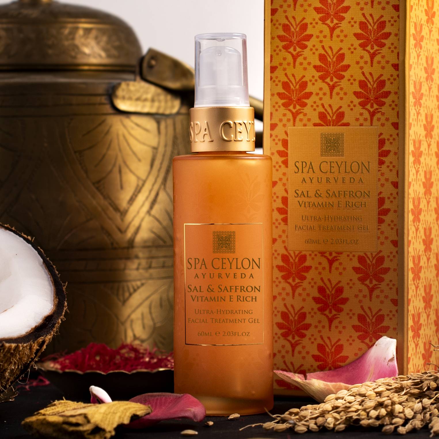 Sal & Saffron - Vitamin E Rich - Ultra-Hydrating Facial Treatment Gel - 60ml - Spa Ceylon Sri Lanka