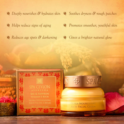 Sal & Saffron - Vitamin E Rich - Ultra-Nourishing Rich Facial Cream - 50g